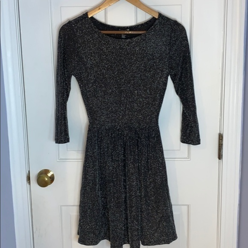 Forever 21 black and sliver sparkly skater dress